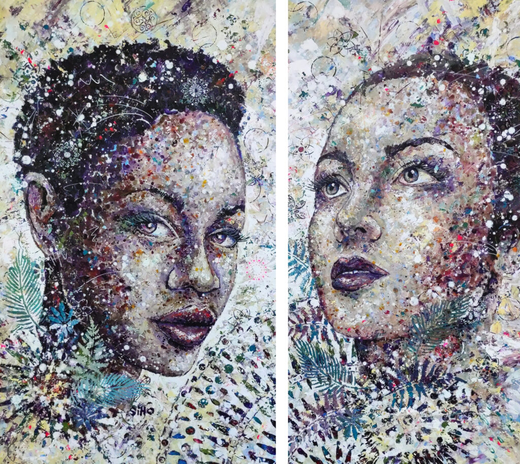 colourful portrait acrylic painting siho_art