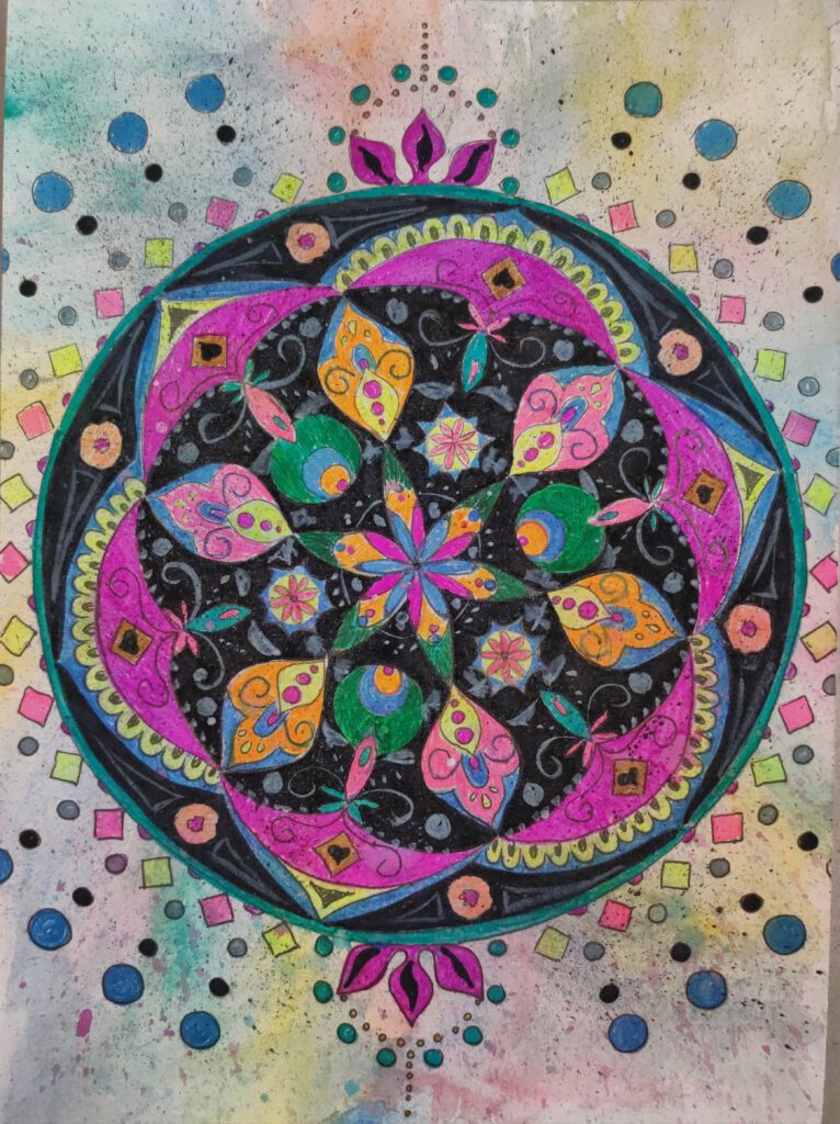 Mandala Peinture acrilique Peinture colorée Silke Host