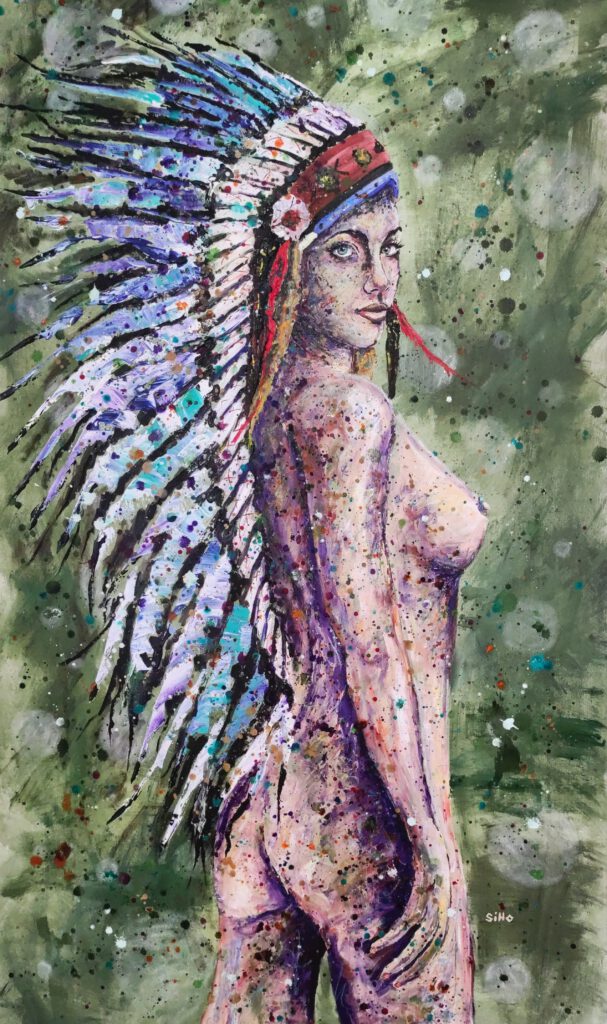 Abstract Acrylic Paintings Indian Painting Nude Art Silke Host