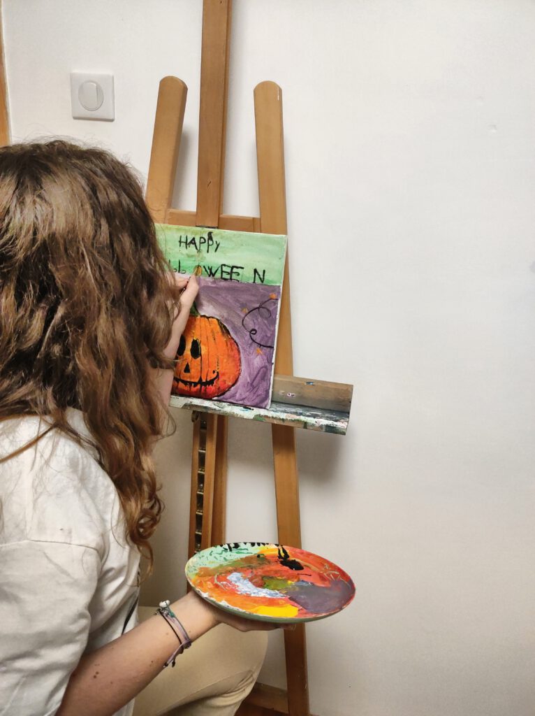 Cours de peinture Dessin Art plastique Enfants Halloween Silke Host