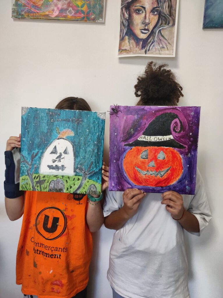 Cours de peinture Dessin Art plastique Enfants Halloween Silke Host