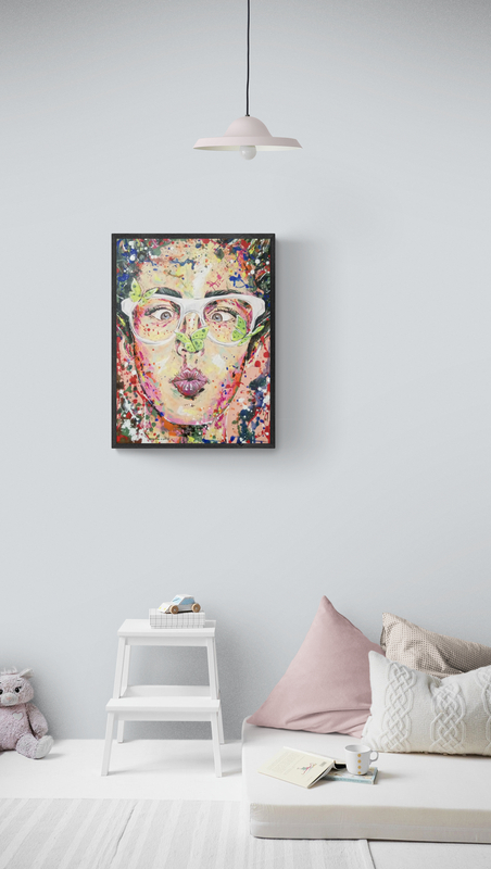 colourful portrait acrylic painting siho_art