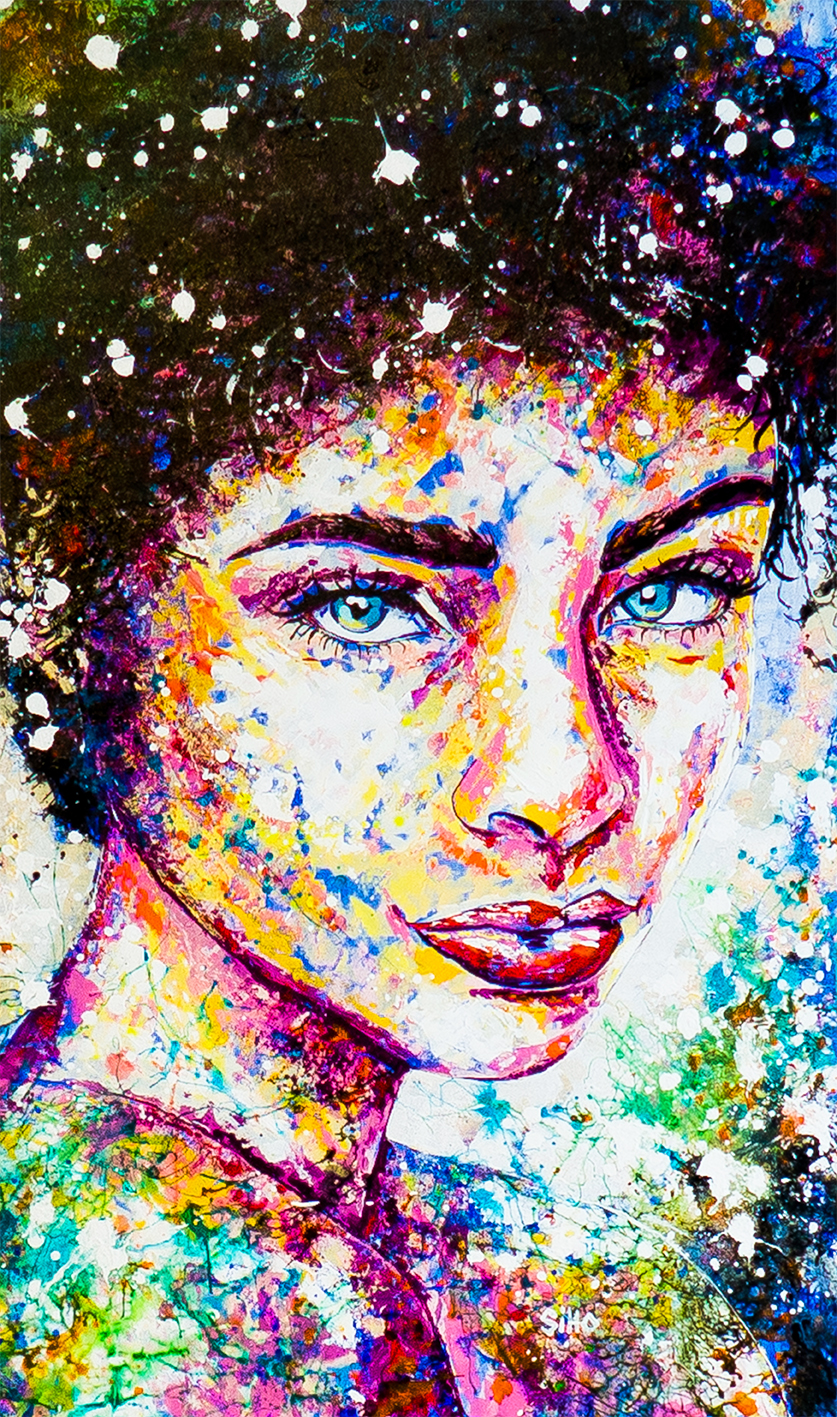 colourful portrait acrylic painting siho_art