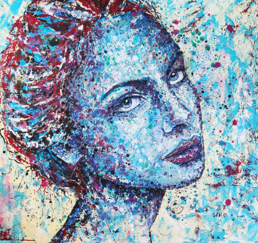 abstract acrylic portrait painting siho_art