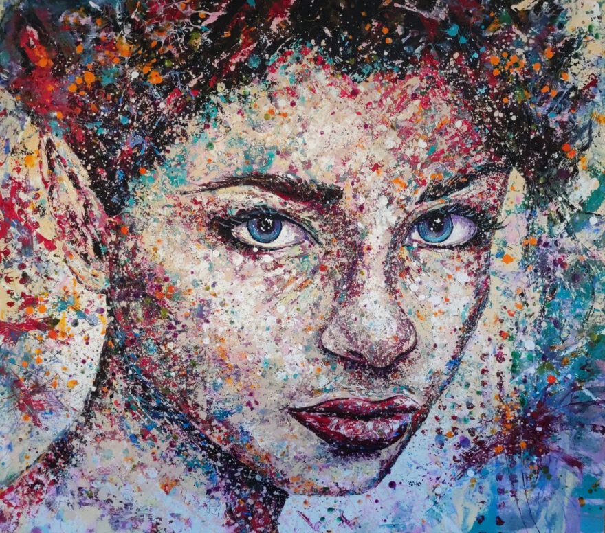 colourful portrait acrylic painting siho_art