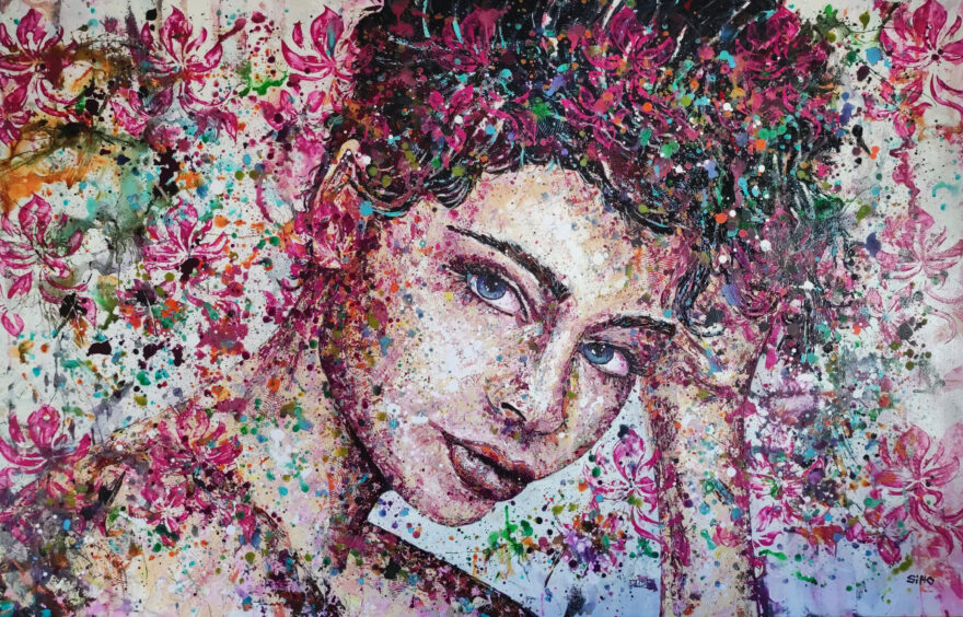abstract acrylic portrait painting siho_art