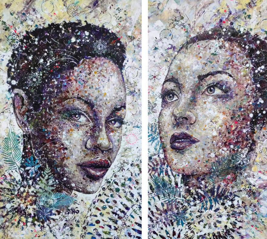 colourful portrait acrylic painting siho_art