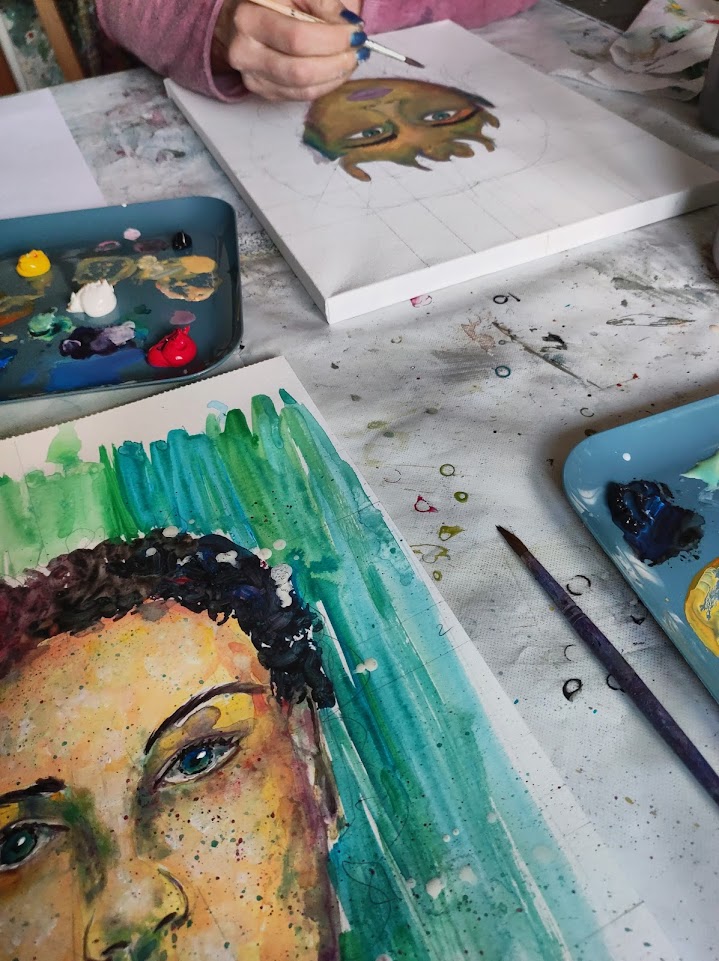 Cours de base Portrait Peinture acrylique Silke Host