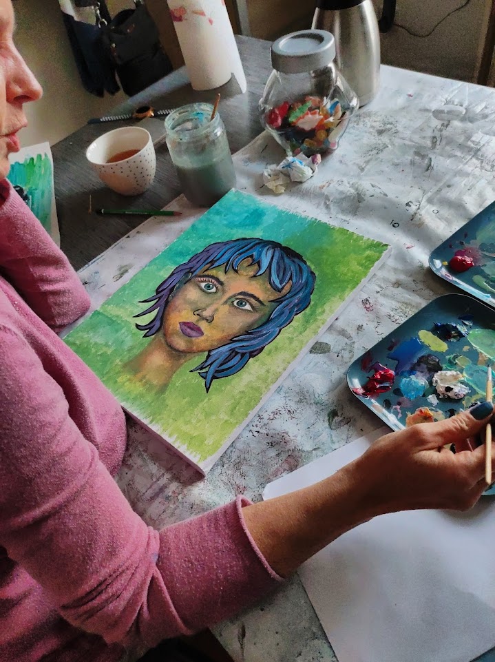 Cours de base Portrait Peinture acrylique Silke Host