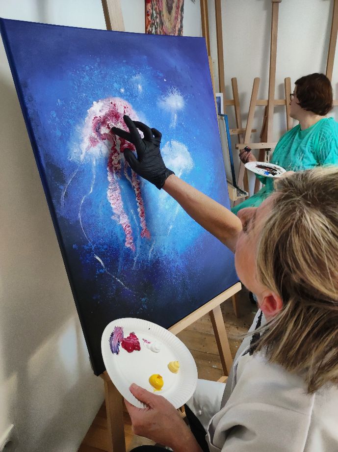 Peindre une méduse acrylique technique Silke Host