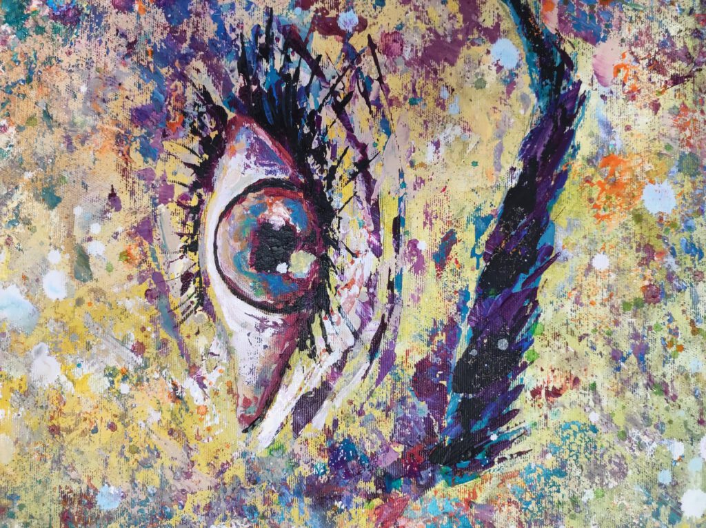 acrylic abstract wink portrait painting siho_art